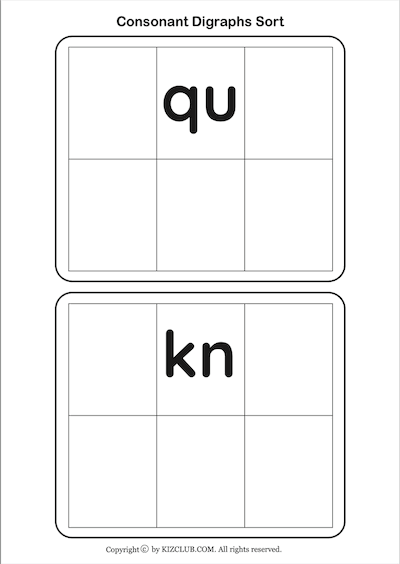 Consonant Digraphs Sort