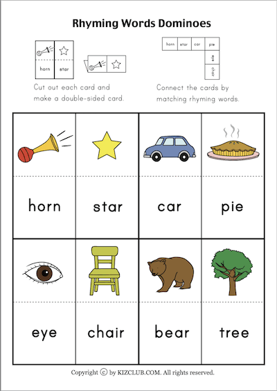 Rhyming Words Dominoes