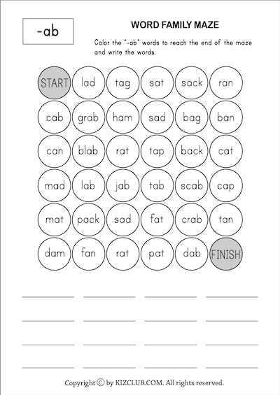 Short Vowel Maze