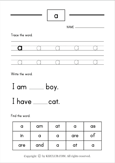 Sight Word Practice