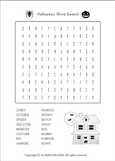 Halloween Word Search